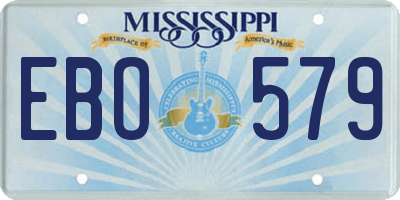 MS license plate EBO579