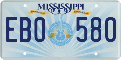 MS license plate EBO580