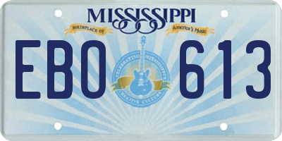 MS license plate EBO613