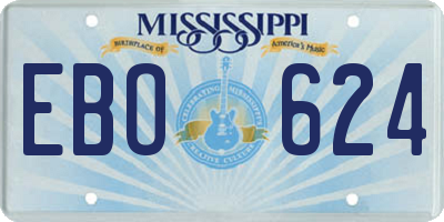 MS license plate EBO624