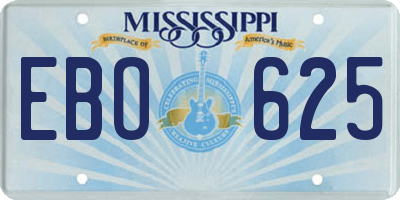 MS license plate EBO625