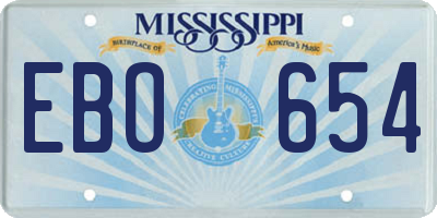 MS license plate EBO654