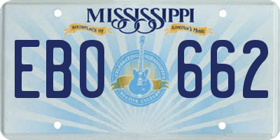 MS license plate EBO662