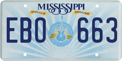 MS license plate EBO663