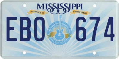 MS license plate EBO674