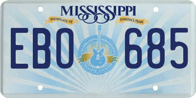 MS license plate EBO685