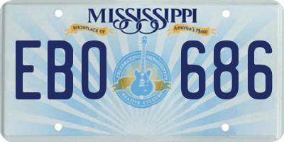 MS license plate EBO686
