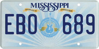 MS license plate EBO689