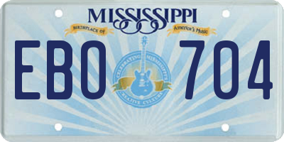 MS license plate EBO704
