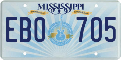 MS license plate EBO705