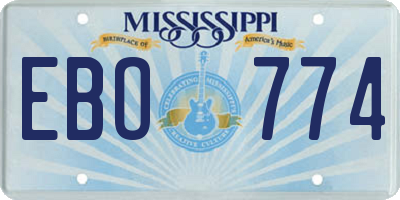 MS license plate EBO774