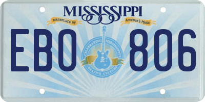 MS license plate EBO806