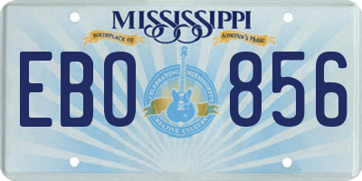 MS license plate EBO856