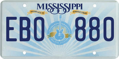 MS license plate EBO880