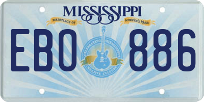MS license plate EBO886