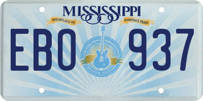MS license plate EBO937