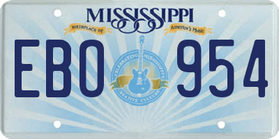 MS license plate EBO954