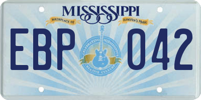 MS license plate EBP042