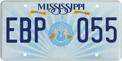 MS license plate EBP055