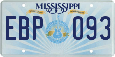 MS license plate EBP093
