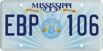 MS license plate EBP106