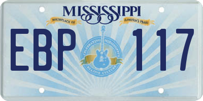 MS license plate EBP117