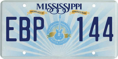 MS license plate EBP144