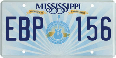 MS license plate EBP156