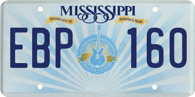 MS license plate EBP160