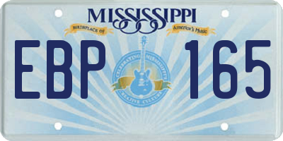 MS license plate EBP165