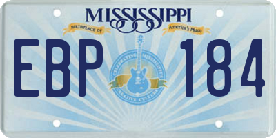 MS license plate EBP184