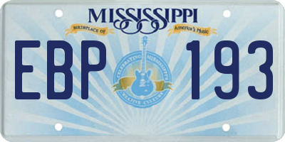 MS license plate EBP193