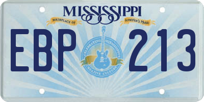 MS license plate EBP213