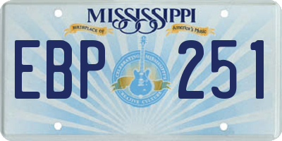 MS license plate EBP251