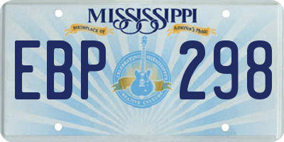 MS license plate EBP298