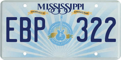 MS license plate EBP322