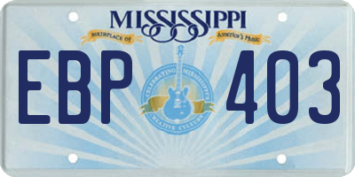 MS license plate EBP403