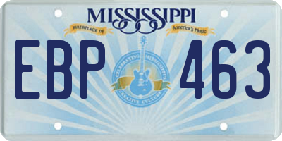 MS license plate EBP463