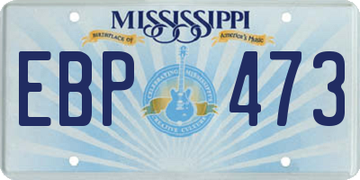 MS license plate EBP473