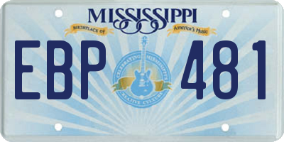 MS license plate EBP481