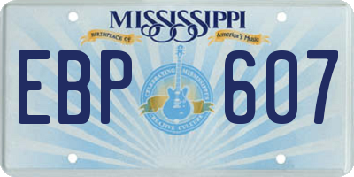 MS license plate EBP607