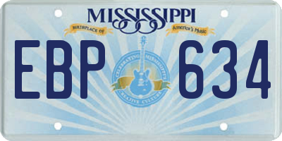 MS license plate EBP634