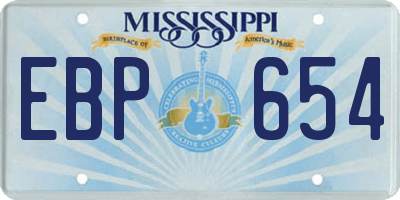 MS license plate EBP654