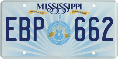 MS license plate EBP662