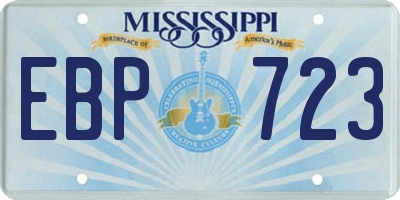 MS license plate EBP723
