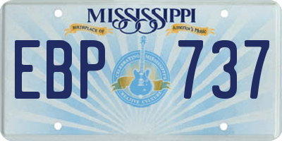 MS license plate EBP737