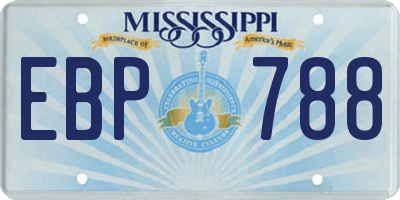 MS license plate EBP788