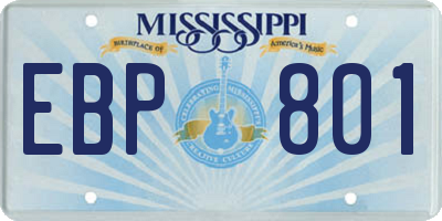 MS license plate EBP801