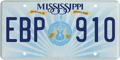 MS license plate EBP910