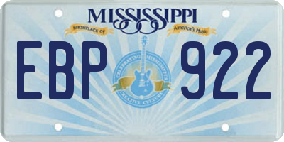MS license plate EBP922